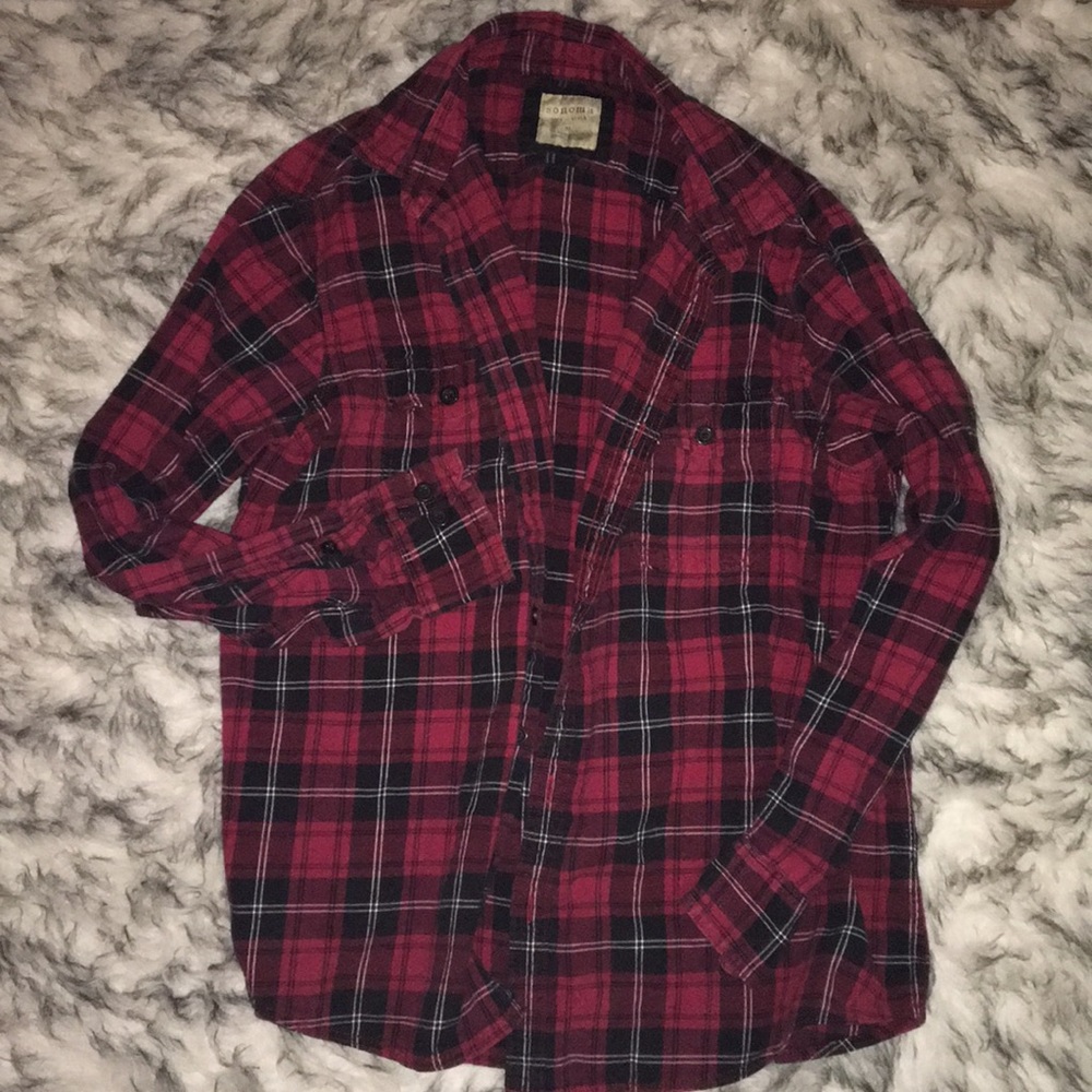 Oversized red plaid flannel